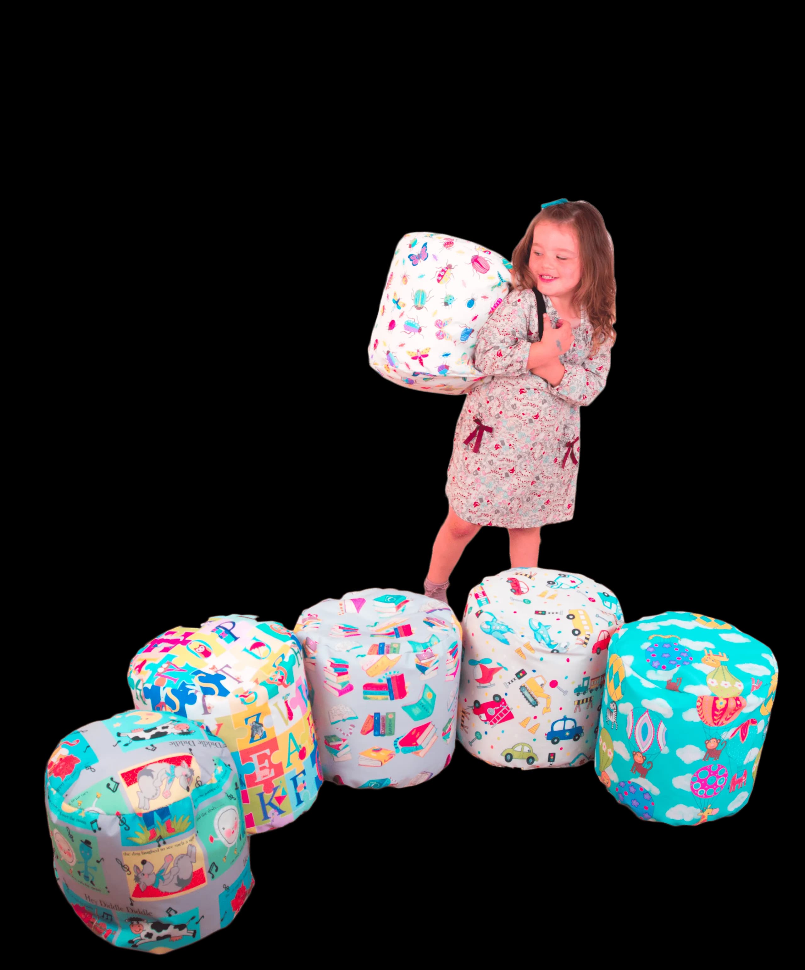 Child Bean Sitting Pods - set of 6 Educational