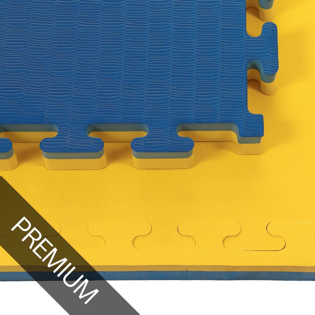 Promat Blue/Yellow 40mm Jigsaw Mats - Tatami Finish