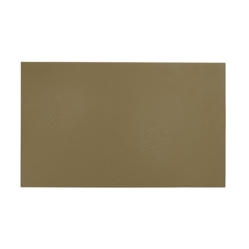 Rectangular olive-brown training mat with subtle tatami-style textured finish and faint circular patterns.