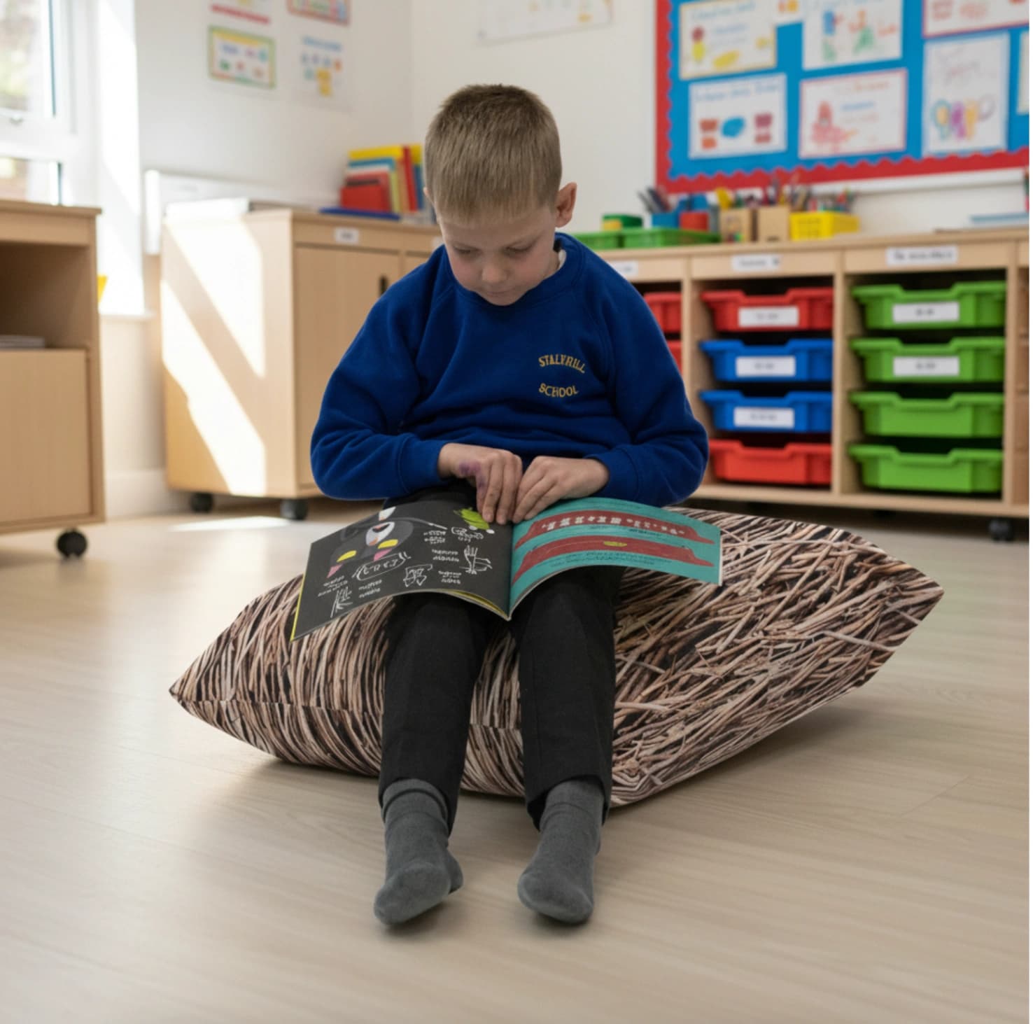 Nature Print Small Floor Cushion
